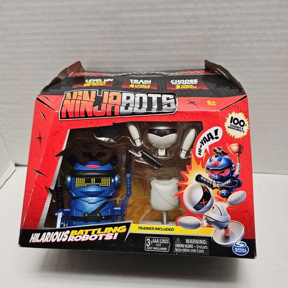 New NinjaBots Hilarious Battling Robots Blue Cobra & Trainer Head & Arms Explode - Picture 6 of 16